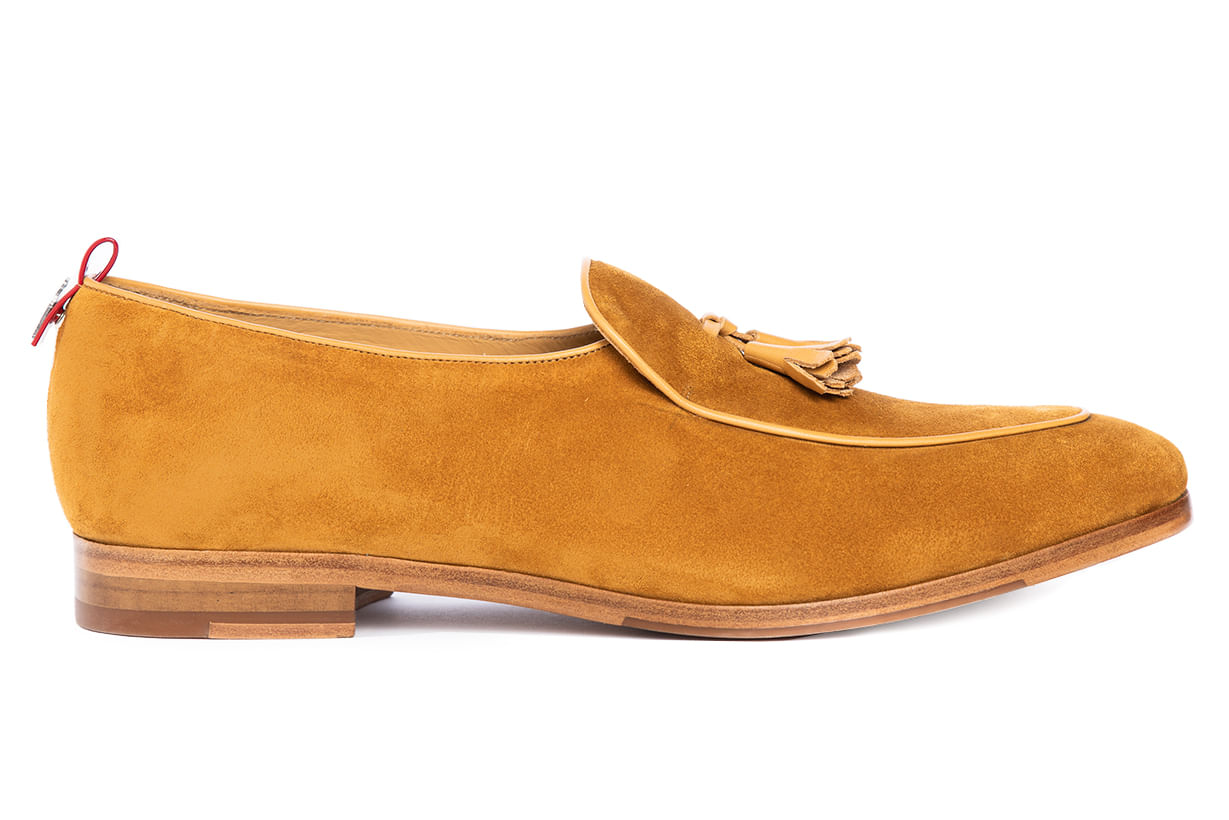 mustard colour loafers